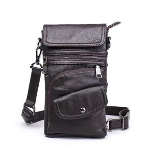 Sac bandouli&egrave;re en cuir pour homme - Sac banane et bandouli&egrave;re multifonctionnel - Neuf