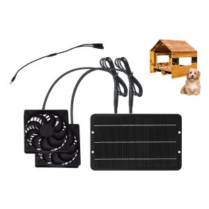 Ventilateur d'extraction solaire 10 W CC 12 V pour serre, poulailler, abri de jardin et niche pour animaux. - Neuf