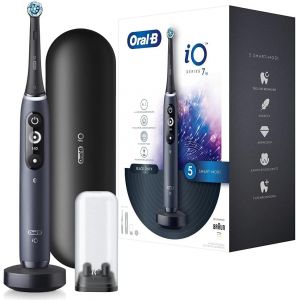 Kyaoayo-À Dents Électrique/ À Dents Électrique Io Series 7, 5 Modes De Bros Pour Les Soins Dentaires, Technologie Magnétique, Présentoir Et Étui De Voyage, Onyx Noir - Neuf