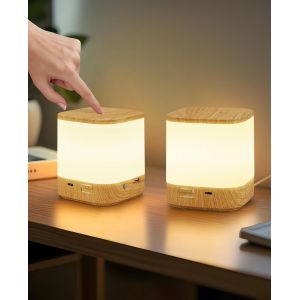 Lampe De Chevet Led À 2 Touches À Intensité Variable : Lampe De Table Batterie 3600 Mah Rechargeable Par Usb Lampe De Chevet Sans Fil Avec 3 Températures De Couleur Et Minuterie Veilleuse - Neuf