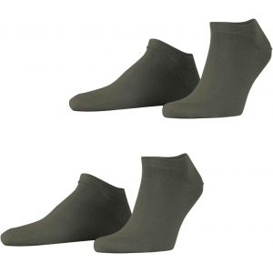 Homme Basic Uni 2-Pack Socquettes Respirantes Biologiques Durables Coton Chaussettes Basses Renforcées Résistantes Douces Couture Plate Aux Orteils Multipack Lot De 2 Paires.[C1326] - Neuf