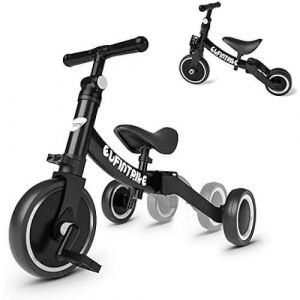 Tricycle Enfant - Besrey - 5 En 1 - Noir - 3 Roues - Évolutif 1-4 Ans - Neuf