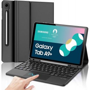 Étui Clavier Pour Samsung Galaxy Tab A9 Plus 11 Pouces - Clavier Azerty Français Pour Samsung Galaxy Tab A9+ 2023 Sm-X210/X216/X218, Étui De Protection Avec Porte-Stylo, Noir - Neuf