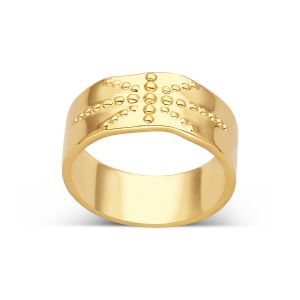 Bague Dorée Rayons Solaire - Neuf