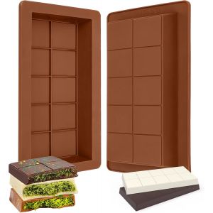 KAL-2 Pièce Moule Tablette Chocolat Dubai, Moule Tablette Chocolat, Moules À Chocolat En Silicone, Moule Chocolat, Antiadhésifs Moule Silicone Chocolat, Moules À Chocolat Profond - Neuf