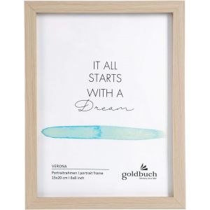 goldbuch Verona Cadre Photo en Bois MDF pour 1 Image/Photo - Cadre &agrave; Poser - avec Support Mural &agrave; Suspendre - Environ 16,5 x 21,5 x 1,5 cm - Naturel - Format : 15 x 20 cm - Neuf