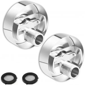 2 Pi&egrave;ces Adaptateur Robinet Douche R&eacute;glable, Adaptateurs R&eacute;glables Mitigeur Douche, Laiton Rotule Pivotante, Argent, pour R&eacute;soudre Probl&egrave;mes de Fuite Eau, Vanne R&eacute;gulation Eau - Neuf
