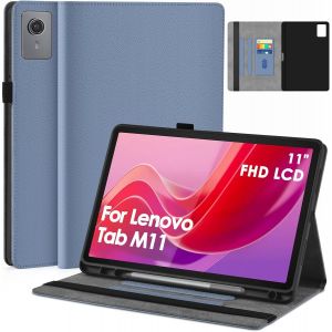 LORANKA-Coque &Eacute;tui pour Tablette Lenovo Tab M11 (11"") 2024 TB330FU/331FC, avec Porte-Stylo, Housse Cover Case de Protection Fin et Rigide, en Cuir TPU Souple, Visualisation Multi-Angle - Neuf