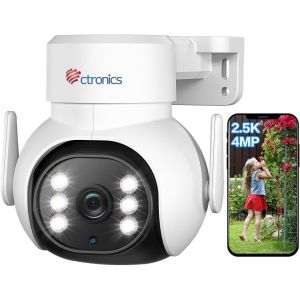 CHECARZHN--NO1-2.5K 4Mp Caméra Surveillance Wifi Exterieure 2,4/5Ghz Wifi Ip Caméra Détection Humaine Avec Suivi Auto, 30M Vision Nocturne Couleur 2560X1920, Audio Bidirectionnel Ptz 355° 90° - Neuf
