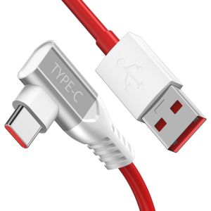Câble Usb C Coudé 90 Degrés 1,8M Pour Oneplus 65W Super Vooc Câble Chargeur Usb Type C Charge Rapide Warp Charge Pour Oneplus Nord Ce 4/Nord 4/12/11/10 8 Pro/8/7T Oppo Reno 14F/13 Fs/12 F/11F/A80/A40 - Neuf