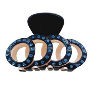 Promotion ! Pince Crabe Créateur 'arégonde' Bleu (Strass) - 60x35 Mm - Neuf