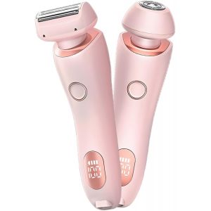 Oayew-Rasoir Electrique Femme, 2 En 1 Tondeuse Femme Intime, Tondeuse Maillot Bikini, Rasoir Pour Visage, Jambes, Aisselles Et Zone Pubienne, &Eacute;tanche - Neuf