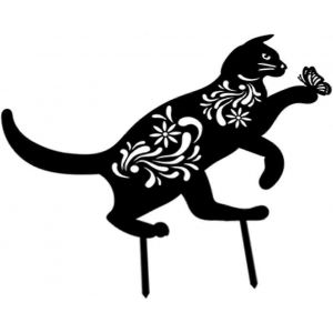 Diorama Animal, Papillon, Chat, Ferronnerie, Patio, Plug-In, D&eacute;coration De Jardin Ext&eacute;rieur, Inserts De Ferronnerie-G&eacute;n&eacute;rique - Neuf