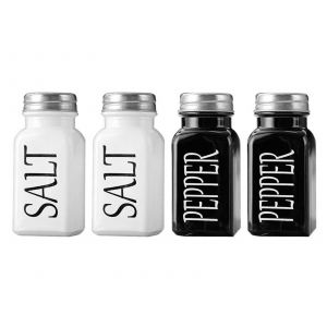 Ensemble De 4 Sali&egrave;res Et Poivri&egrave;res Avec Couvercles En Acier Inoxydable - Neuf