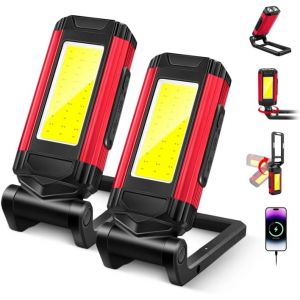 Mevronisshop-Lampe Travail Led Rechargeable, Baladeuse Led Mecanicien, Lampes D'inspection, Lampe Atelier Cob, Support Rotatif Et Crochet Magn&eacute;tique Pliable, Id&eacute;al Pour R&eacute;parations, Camping Les Urgen - Neuf