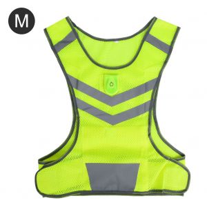 Gilet De Securite Reflechissant D'exterieur Avec Lumiere Led Haute Visibilite Pour La Course De Nuit Et Le Cyclisme (M) - Neuf