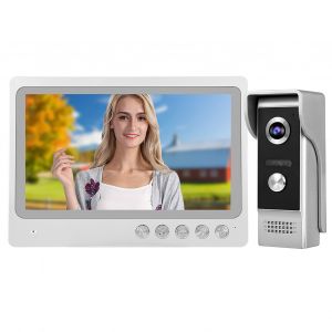 Kit d'interphone video Wi-Fi 9 pouces, etanche IP65, vision nocturne, prise en charge de la prise de photos, enregistrement, systeme d'acces, prise 100-240 V EU - Neuf