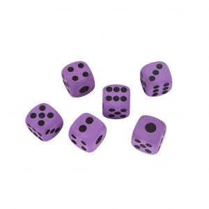 Lot De 6 D&eacute;s G&eacute;ants En Mousse Eva &Agrave; Bords Ronds Et Pois Violets, Pour Jeux De Soci&eacute;t&eacute; Block Party, Jouets Pour Enfants Et Tout-Petits - Neuf