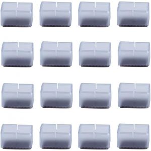 16 Pièces Chaise Casquettes Patins Pour Meubles Rond Carré Silicone Protection Plaquettes De Pieds De Meubles Chaise Jambe Caches Protege Pied De Chaisecarré 48-55mm - Neuf