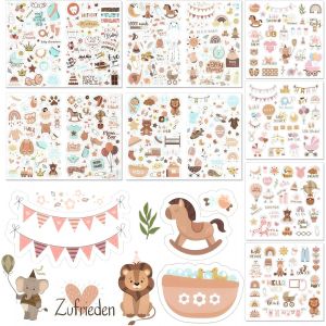 316 Pi&egrave;ces Stickers Pour Album B&eacute;b&eacute;, Autocollants De Baby Vintage, Stickers Scrapbooking Anniversaire Pour D&eacute;coration Album Photo Livre D'or Anniversaire, Autocollants Faire Part - Neuf