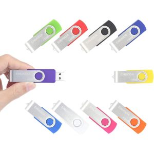 Cl&eacute; Usb 16 Go Lot De 10 Cle Usb 2.0 Flash Drive Stockage Rotation Disque M&eacute;moire Stick Avec Lumi&egrave;re Led (10 Couleurs M&eacute;lang&eacute;es) - Neuf