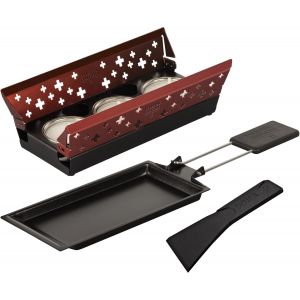 Subzonal-Raclette Set Mini Aluminium Rouge, 20 X 9,5 X 5,5 Cm, Compact, Red, Chauffage &Agrave; La Bougie, Rev&ecirc;tement Antiadh&eacute;sif - Neuf