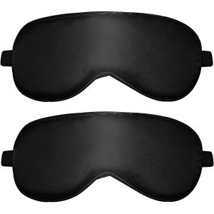 Lot De 2 Masques De Sommeil Noirs, Crème Glacée Pour Dormir, Masque Occultant Pour Les Yeux Pour Dormir, Avec Bande Élastique Réglable - Neuf