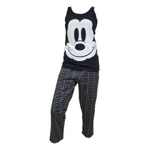 Pyjama Femme Minnie En Coton -Chaleur,Douceur Et Confort- Rh3581 Noir - Neuf