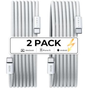 C&acirc;ble Usb C Charge 1M+1M Rapide Pour Redmi Note 10 Pro C&acirc;ble Usb Type C 6A Charge Turbo Pour Xiaomi Mi 13T/13/12X/12T/11T Pro/11 Lite/10T/Redmi Note 12/11/Poco X4 Pro/Poco F3/Poco[CAB9161684] - Neuf