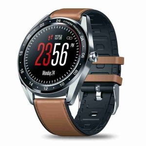 Montre Connect&eacute;e Pour Femme Avec Cardiofr&eacute;quencem&egrave;tre Et Chronom&egrave;tre &iquest; Bluetooth, &Eacute;cran Tactile, Bracelet En Cuir - Neuf