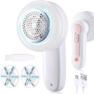 JGD-Rasoir Anti Bouloche Vetement, Rasoir Bouloche électrique avec 3 Lames et Câble USB, Portatif Rapide Rasoir Anti Peluche Vetement Appareil Anti Bouloche pour Vetement, Pulls, Meubles, Laine, Tapi - Neuf
