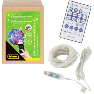 Trahoo-30521 - Led Micro Guirlande Lumineuse Avec 100 Led Rgb Multicolores, Env. 12,9 M De Long, Led Strip Avec 12 Fonctions D'&eacute;clairage & Synchronisation Musicale, Aliment&eacute;e Par Usb, Avec Minuterie - Neuf