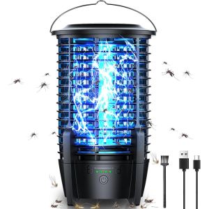 CHECARZHN--NO1-Lampe Anti Moustique, 720 °Uv Tueur D'Insectes Électrique Usb Rechargeable Avec Éclairage Led, Ipx4 Étanche Anti Insectes Répulsif Efficace Portée 100M² Pour Chambre, Cuisine, Entrepôt - Neuf