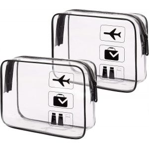 Trousses de toilette de voyage transparentes avec fermetures éclair Accessoires de voyage imperméables portables Trousse de toilette cosmétique Trousse de maquillage pour - Neuf