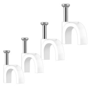 Lot De 400 Colliers De Serrage Avec Supports &Agrave; Clous Enfich&eacute;s - Fixation De C&acirc;ble Pour C&acirc;ble D'Alimentation Puissant - 4 Tailles Blanches 5/6/8/10 Mm Multiprise Murale[DYB982348] - Neuf