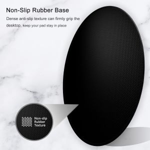 SUBZONAL-Tapis de Souris Rond texturé de qualité supérieure - 21 x 21 cm - Noir - Bords Cousus - Antidérapant - Imperméable - Tapis de Souris Mignon pour Le Bureau, la Maison, Le Jeu - Neuf