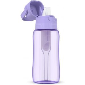 Gourde Filtrante Solid, 1 Filtre &Agrave; Charbon Actif, Lavender 0,5 L - Sans Bpa Bouteille D'eau, Filtre Le Chlore Et Autres Contaminants - Gourde Sport, Gourde Paille, Bouteille D'eau De Sport - Neuf