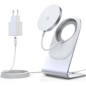 MEVRONISSHOP-Chargeur sans Fil Compatible avec Magsafe pour iPhone - Station de Charge Inductive - Chargeur &agrave; Induction Magn&eacute;tique Compatible avec iPhone 17 16 15 14 13 12 Pro Max/Air/Plus/Pro - Neuf