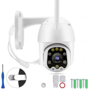 Camera de surveillance PTZ HD 1080P etanche 2,5 pouces, 8 lumieres, couleur, intelligente (prise AU) - Neuf