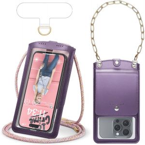 Petit Sac Sacs À Bandoulière Sac Téléphone Portable Femmes Homme Mini Pochette En Pu Cuir Porte Portefeuille Avec Chaîne De Poignet Caméra Fenêtre Pour Iphone 16 Samsung Jusqu'À 7.[CAR784909] - Neuf