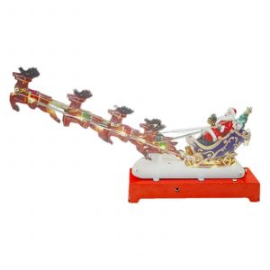 No&euml;l Bo&icirc;te &agrave; Musique p&egrave;re No&euml;l en Tra&icirc;neau de Rennes Ornement pour les Vacances de la Cuisine - Neuf