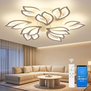 Ulteronixshop-Plafonnier Led Dimmable, 80w 80cm Luminaire Plafonnier Moderne Avec T&eacute;l&eacute;commande 3000k-6500k, Lustre Salon Lampe De Plafond Pour Salon, Chambre, Salle &Agrave; Manger - Neuf