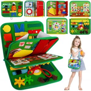 ERYI-Busy Board Pour Jouet Enfant Montessori 2 3 4 Ans, Jeux Educatif Enfant Pour Apprendre Motricité Fine, Jouet Éducatif Préscolaire, Activite Livre Sensoriel, Cadeau Pour Garçons Et Filles - Neuf