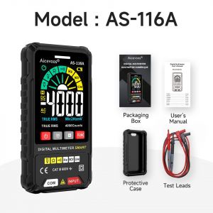 Aicevoos multimètre intelligent automatique numérique,TRMS,plage automatique,testeur de tension AC/DC,multimètre électrique professionnel,testeur NCV - Type AS-116A - Neuf