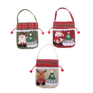 3 Pack de No&euml;l Sacs en Toile avec Cordon de serrage B, Cadeau de No&euml;l Sachet de Bonbons Sachet Goody Traiter Pochette pour papier d'emballage de Bonbon, des D&eacute;corations de No&euml;l - Neuf