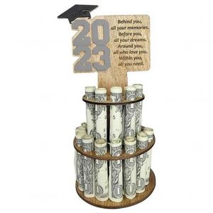 Porte-monnaie cadeau de remise des dipl&ocirc;mes avec 25 trous Porte-monnaie unique pour l'obtention du dipl&ocirc;me gris - Neuf