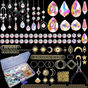 Mevronisshop-Lot De 240 Attrape Soleil Kit-Diy Attrape-Soleil En Cristal - Avec Perles Multicolores - Pour Windows - D&eacute;coration D'int&eacute;rieur Et D'ext&eacute;rieur (L'or) - Neuf
