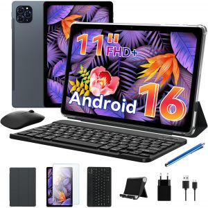 T90 Tablette Avec Clavier Et Stylet - Premi&egrave;re Tablette Android 16 Mondiale, 11 Pouces, 1920X1200 Fhd+, 24 Gb Ram+128 Gb Rom / 2 Tb Tf, Octa-Core, 8000 Mah, 13 Mp+5 Mp, Widevine L1, Face Id - Neuf