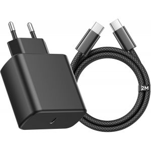 LORANKA-45W Chargeur USB C Rapide pour Samsung Galaxy S25/S24+/S24 Ultra/S23+/S23 Ultra/S22/Note20/A56/A53/Z Fold7/Tab, Prise Secteur USB C Adaptateur Chargeur Type C Charge Rapide Charger avec Cable - Neuf