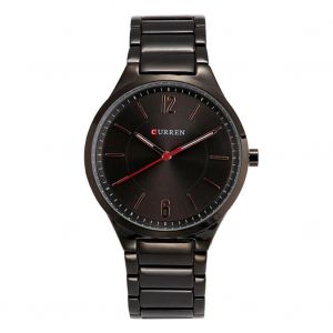 Curren Nouvelle Mode Hommes Mouvement &Agrave; Quartz Bracelet Bracelet Montre-Bracelet Montre (Bo&icirc;tier Noir + Cadran Noir) - Neuf